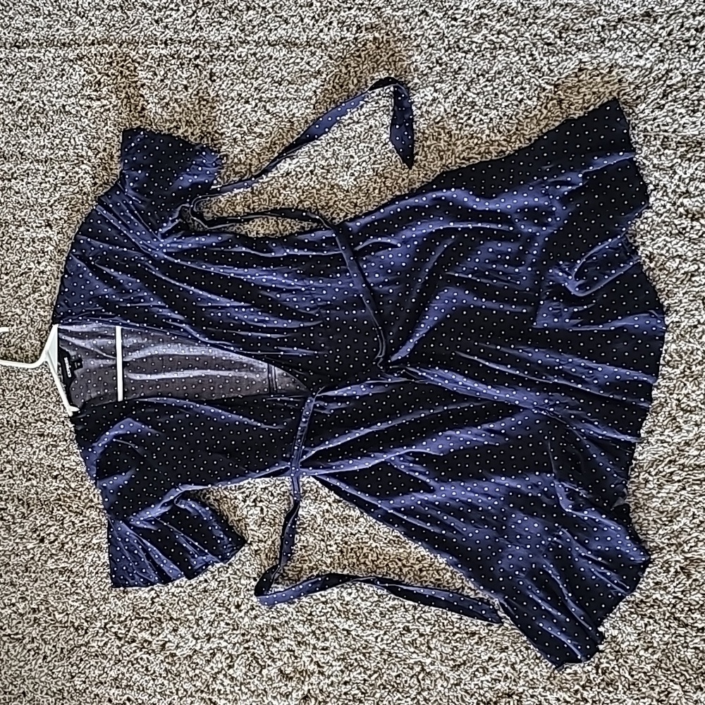 Deep Navy, White Polka Dot Dress
